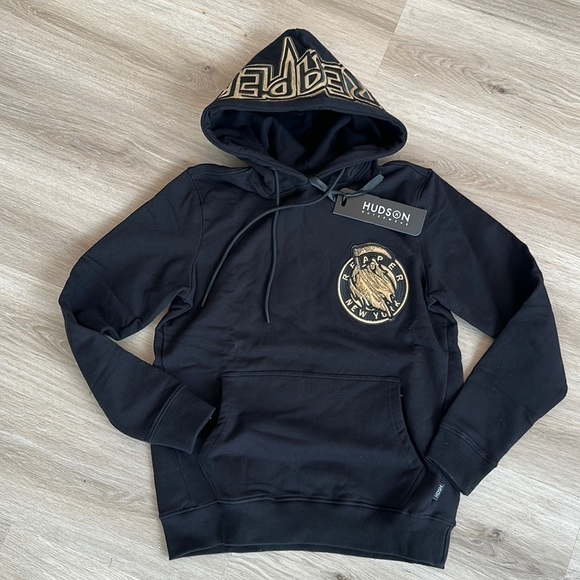 Hudson outwear reaper hoodie black and gold sizes xs and large - Picture 1 of 6